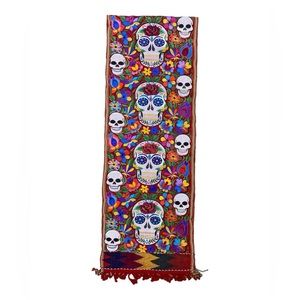 Skull Embroidered Table Runner